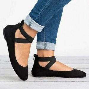 Black criss cross sandals